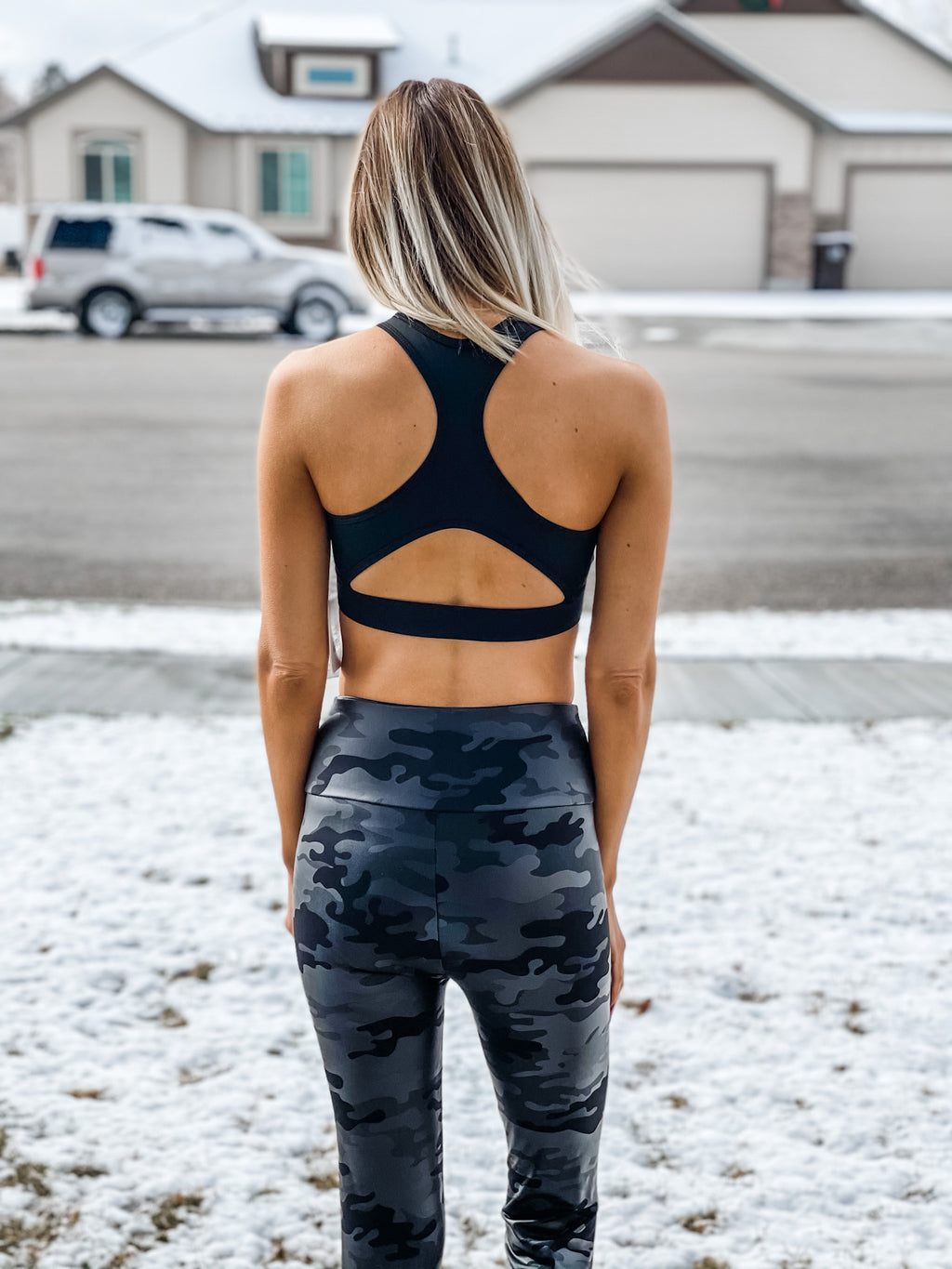 Athena High Neck Sports Bra - Black Feather Boutique