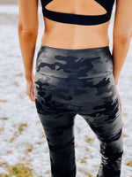 Black Camo High Waisted Leggings - Black Feather Boutique