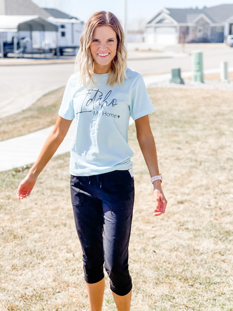 Idaho Tee - Heather Ice Blue - Black Feather Boutique